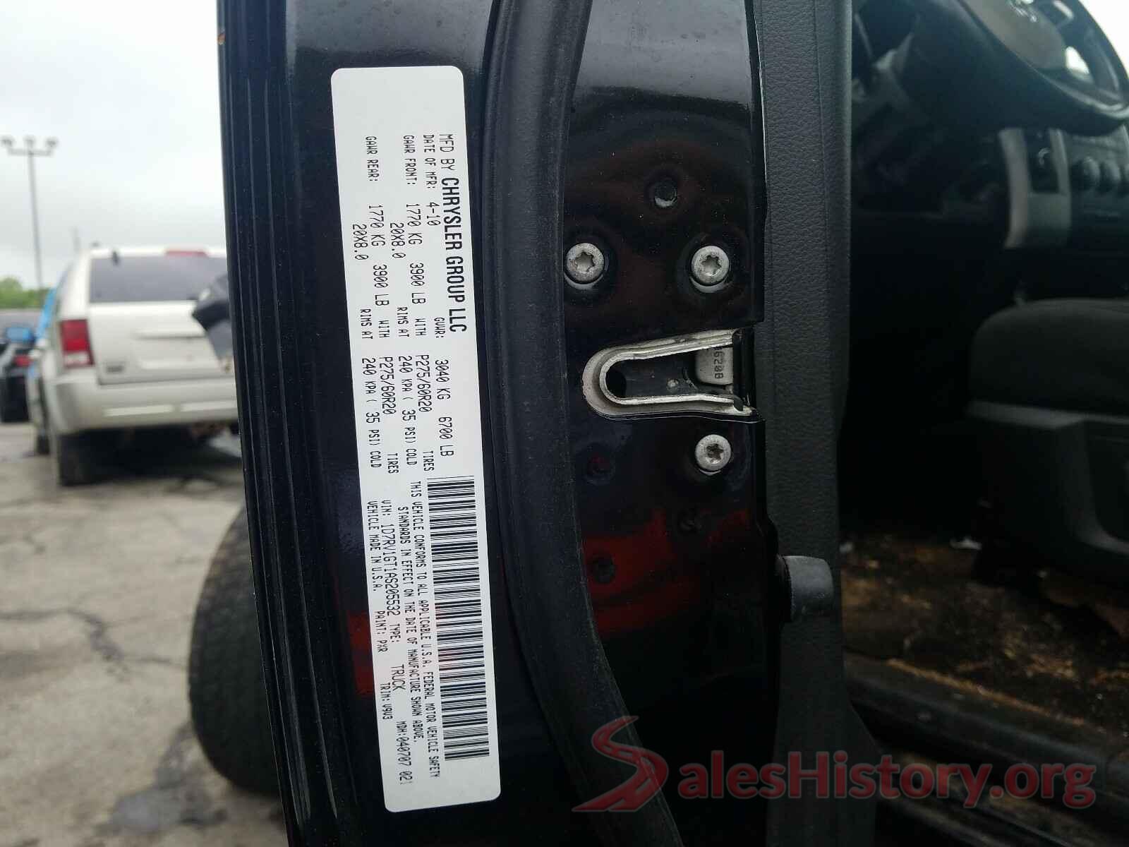 1D7RV1GT1AS205532 2010 DODGE RAM 1500