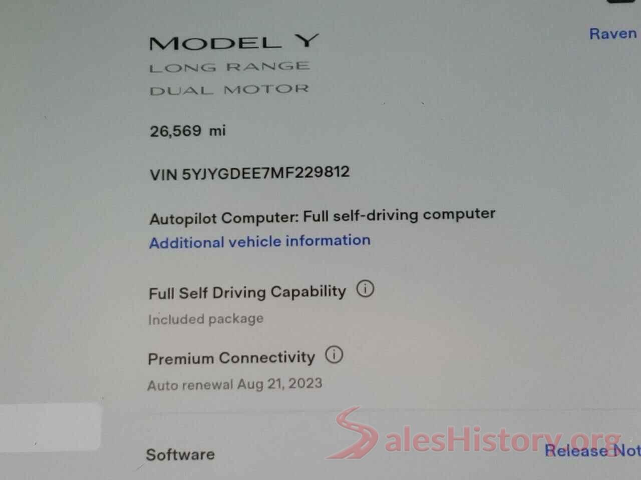 5YJYGDEE7MF229812 2021 TESLA MODEL Y