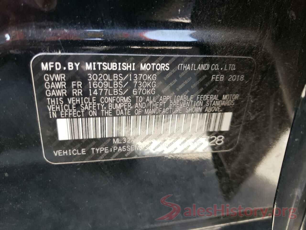 ML32A3HJ4JH009441 2018 MITSUBISHI MIRAGE