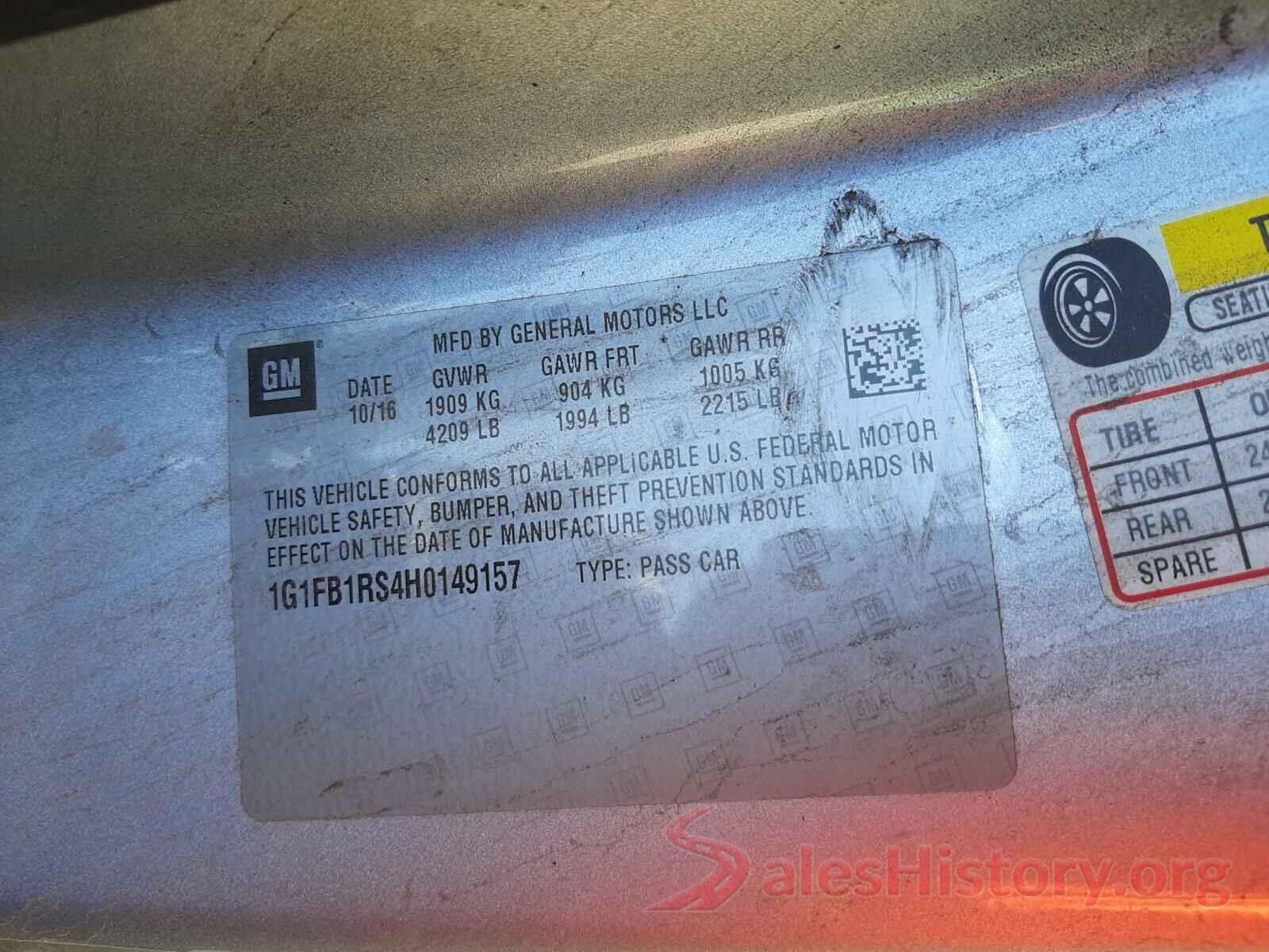 1G1FB1RS4H0149157 2017 CHEVROLET CAMARO