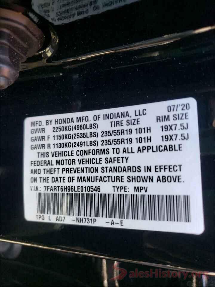 7FART6H96LE010546 2020 HONDA CRV