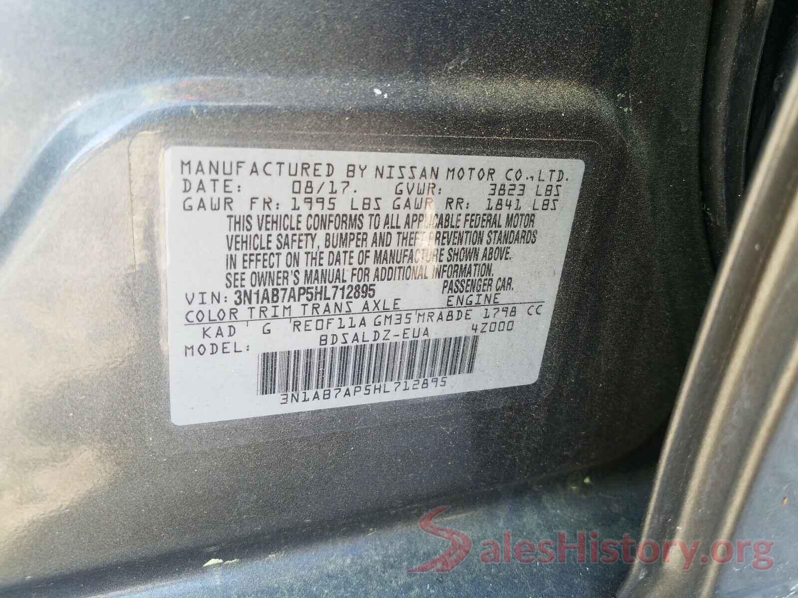 3N1AB7AP5HL712895 2017 NISSAN SENTRA