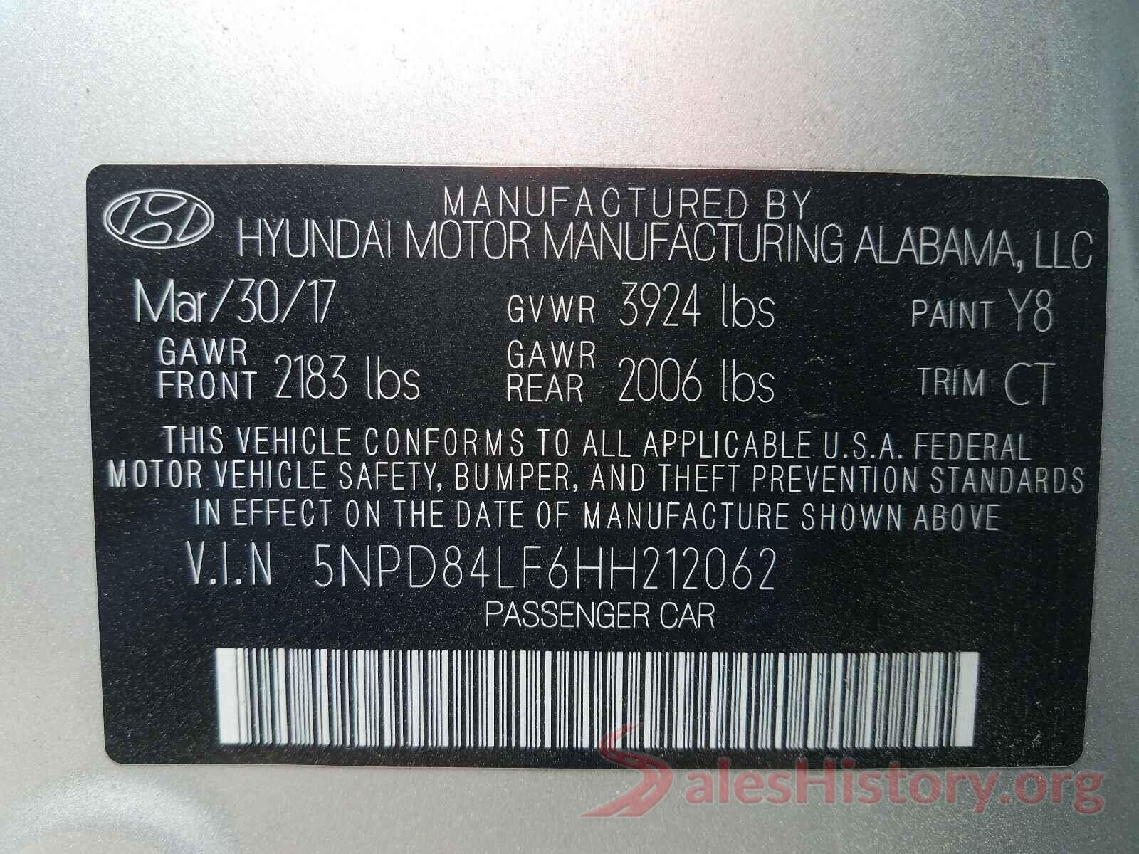 5NPD84LF6HH212062 2017 HYUNDAI ELANTRA