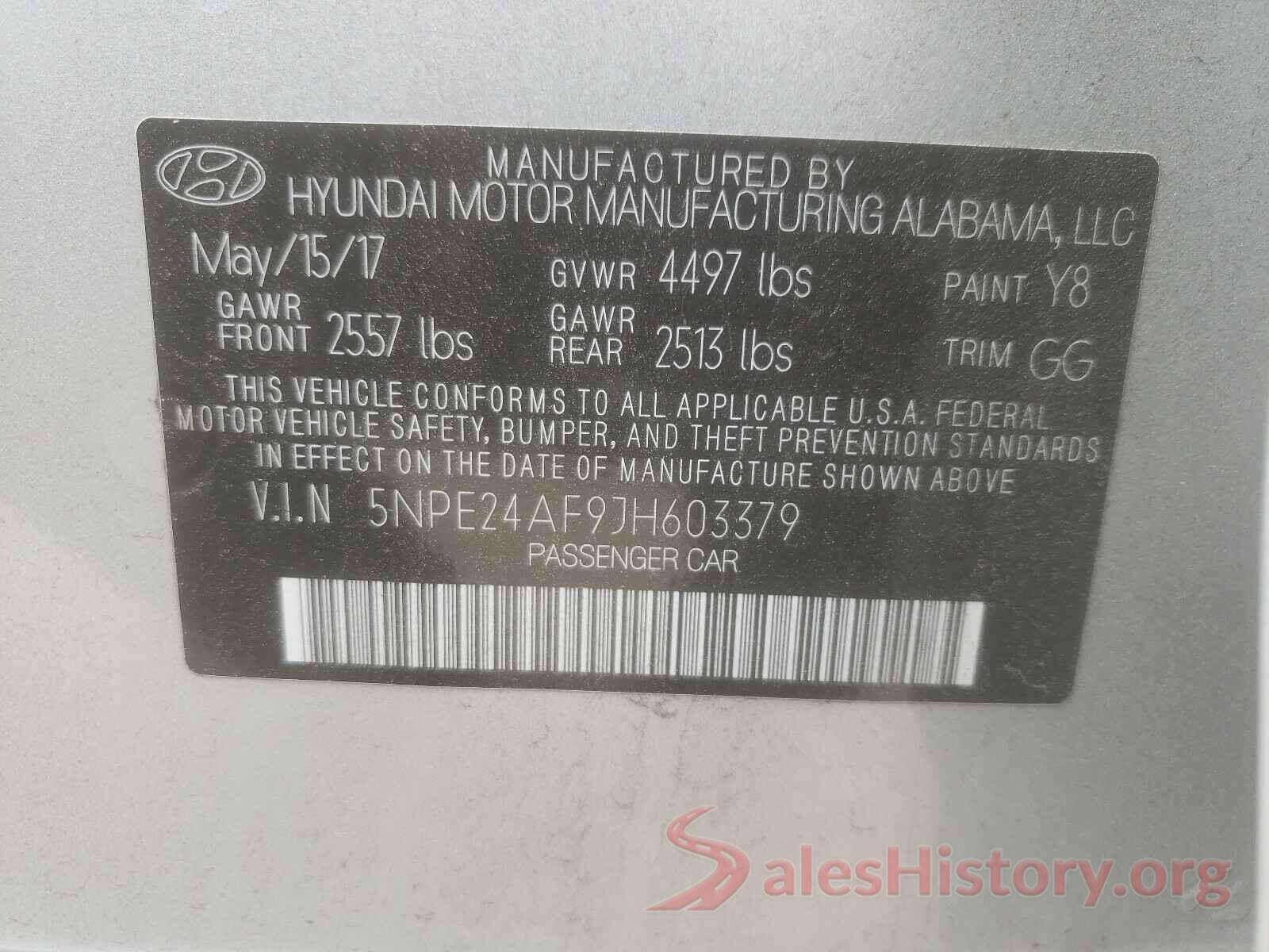 5NPE24AF9JH603379 2018 HYUNDAI SONATA