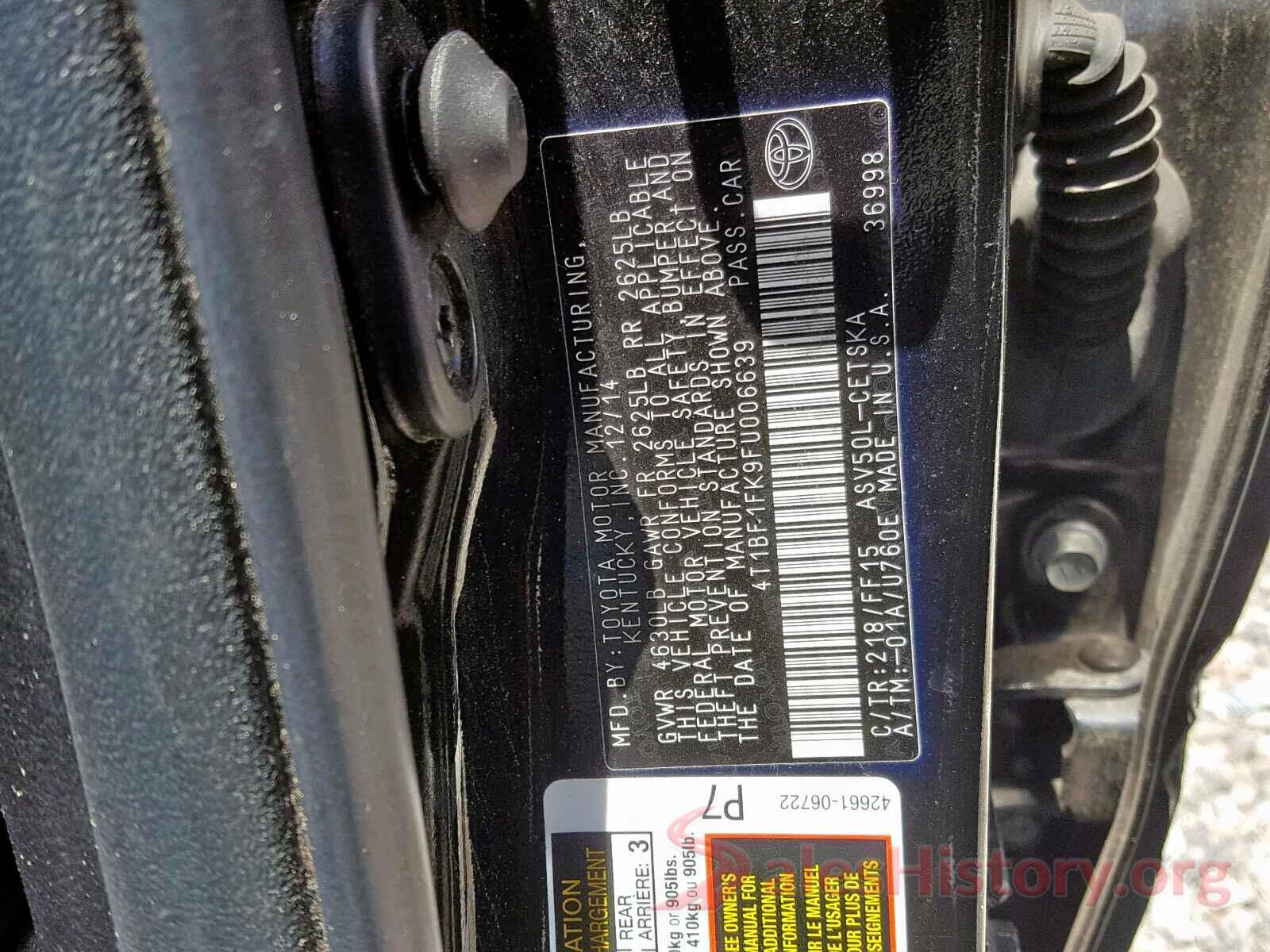 4T1BF1FK9FU006639 2015 TOYOTA CAMRY