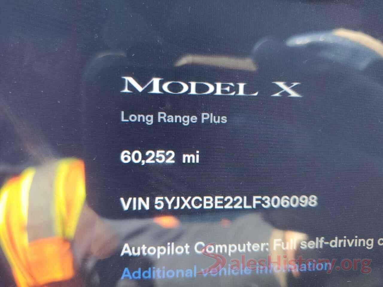 5YJXCBE22LF306098 2020 TESLA MODEL X