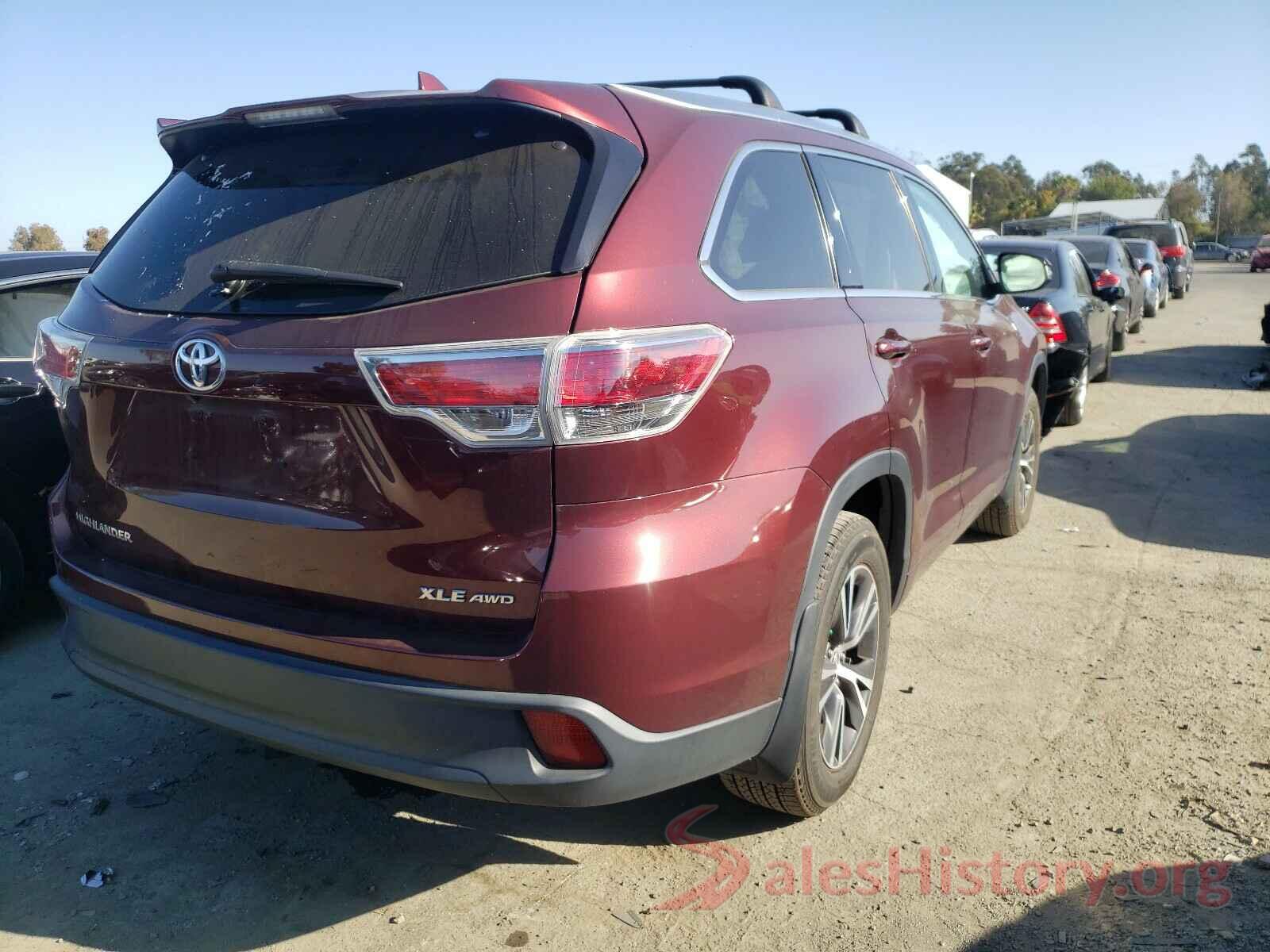 5TDJKRFH5GS251734 2016 TOYOTA HIGHLANDER