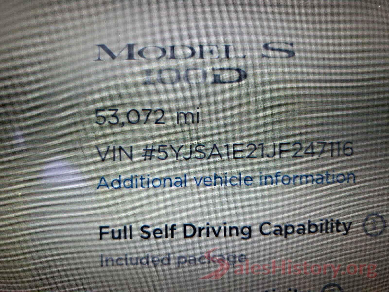 5YJSA1E21JF247116 2018 TESLA MODEL S