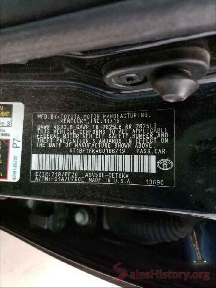 4T1BF1FK4GU166719 2016 TOYOTA CAMRY