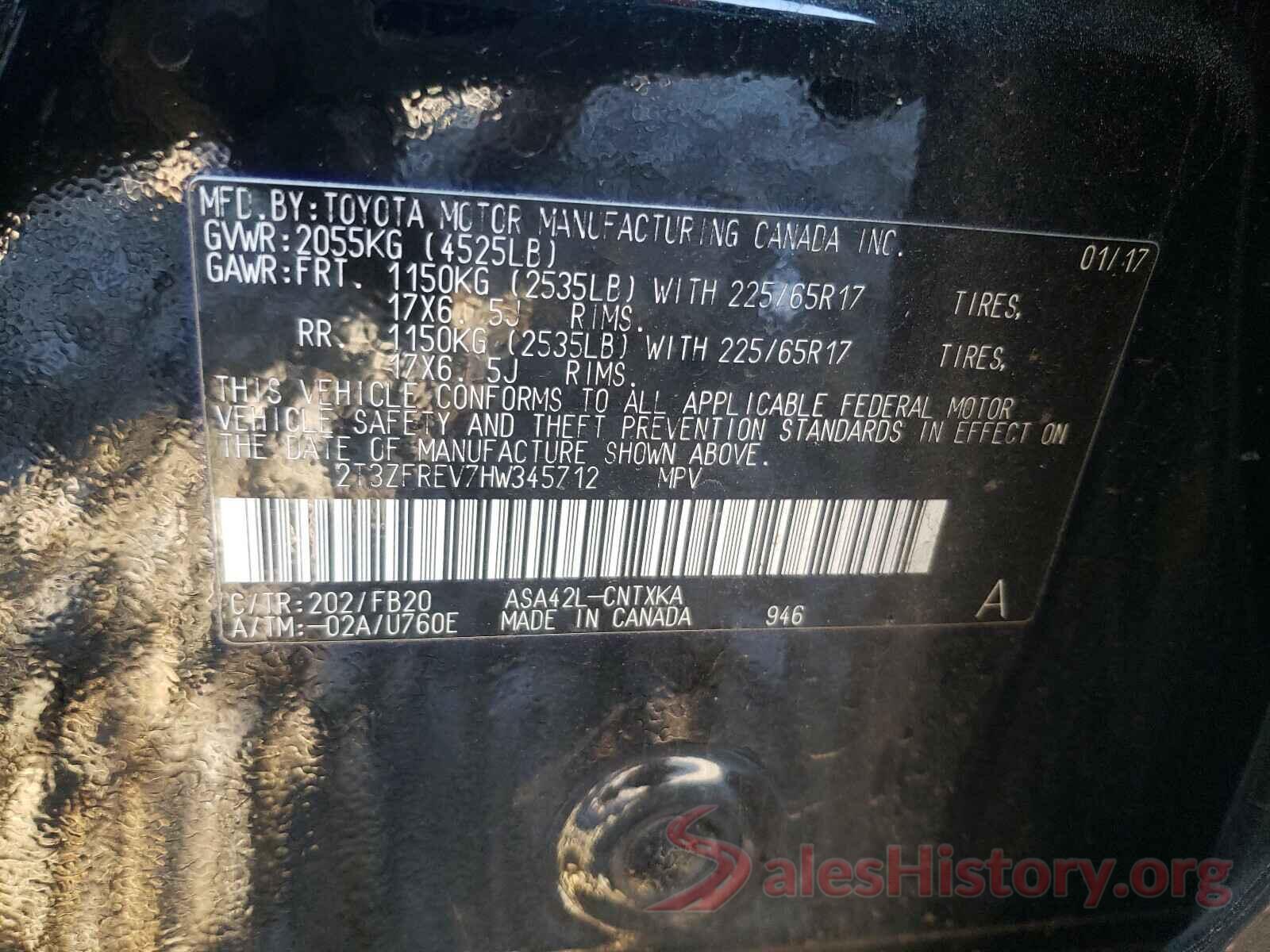 2T3ZFREV7HW345712 2017 TOYOTA RAV4