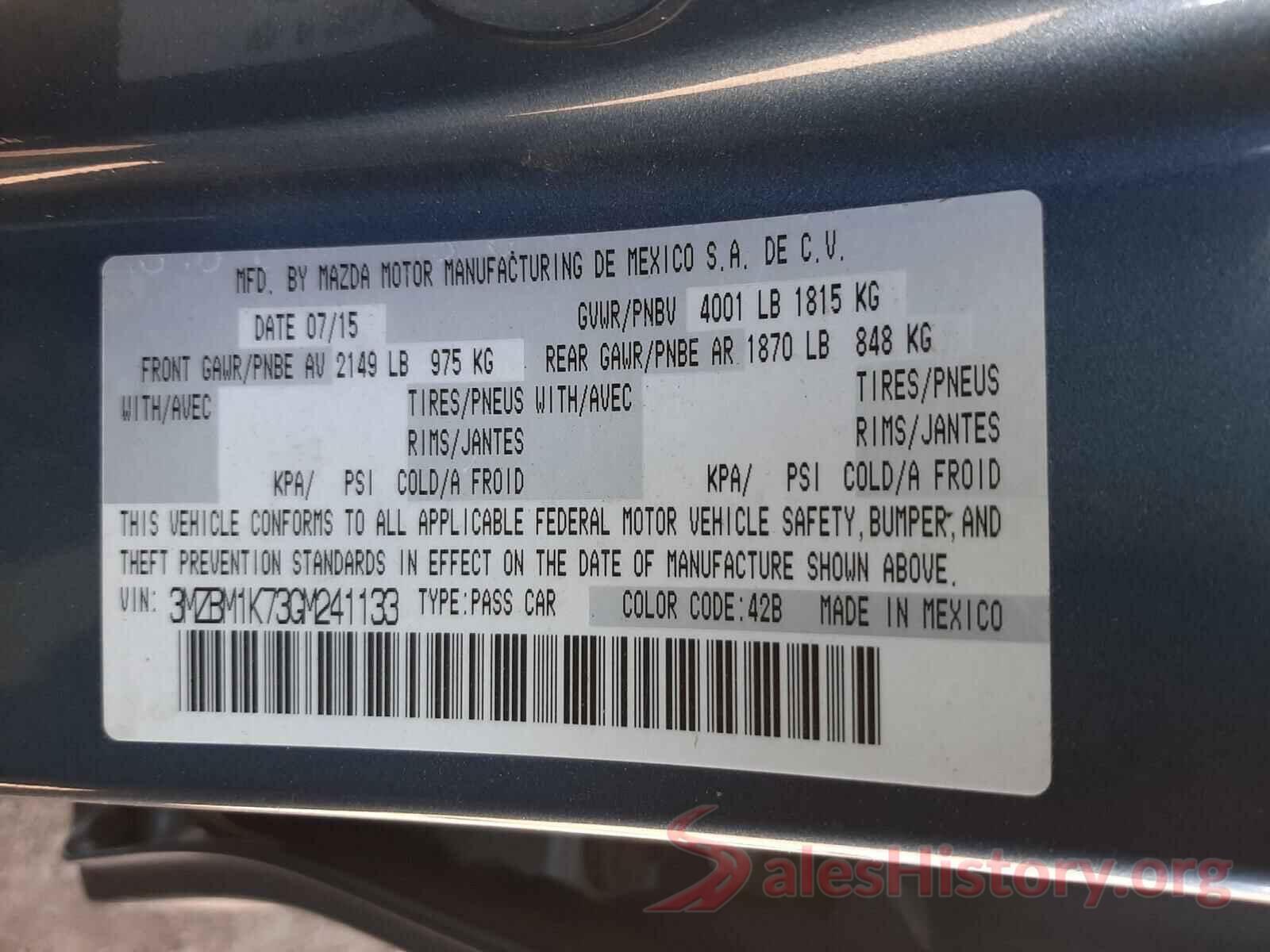 3MZBM1K73GM241133 2016 MAZDA 3