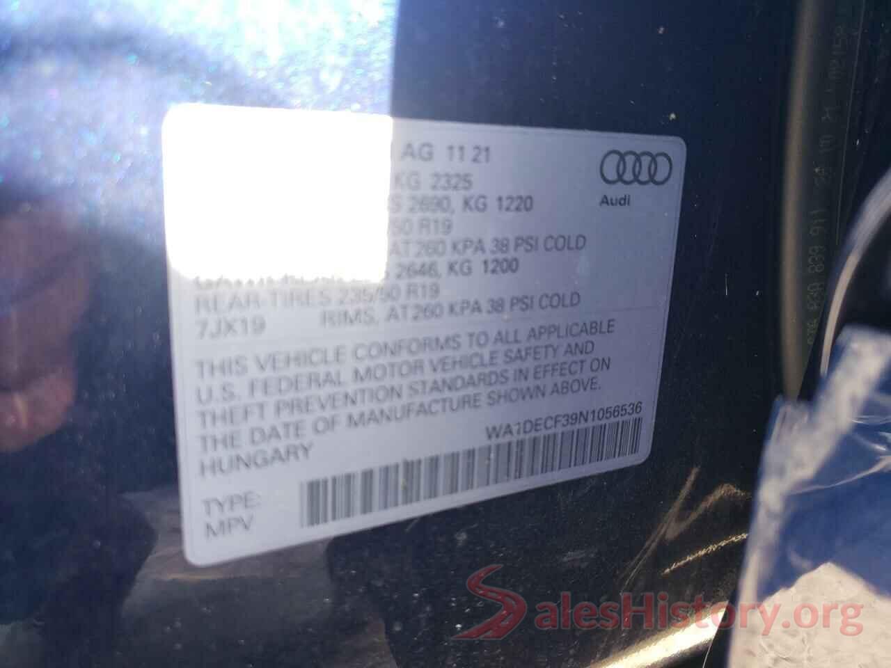 WA1DECF39N1056536 2022 AUDI Q3