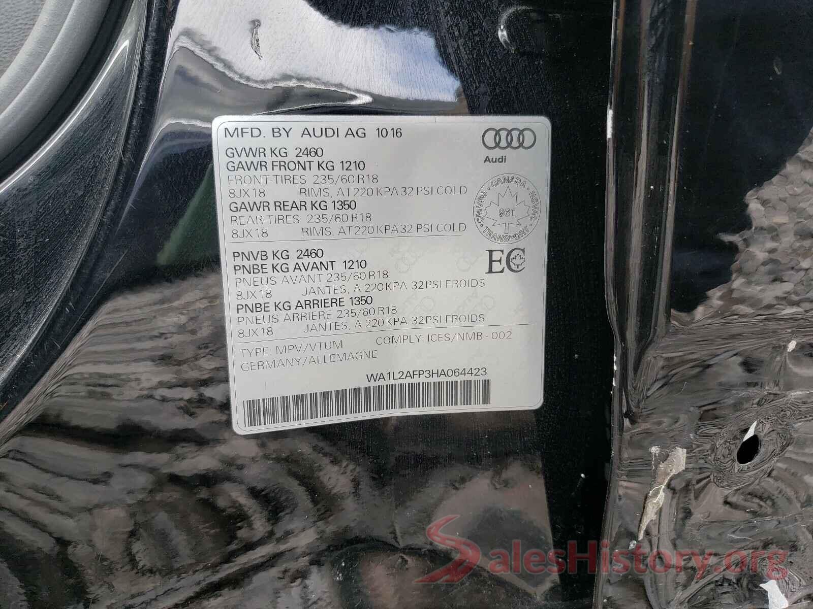 WA1L2AFP3HA064423 2017 AUDI Q5