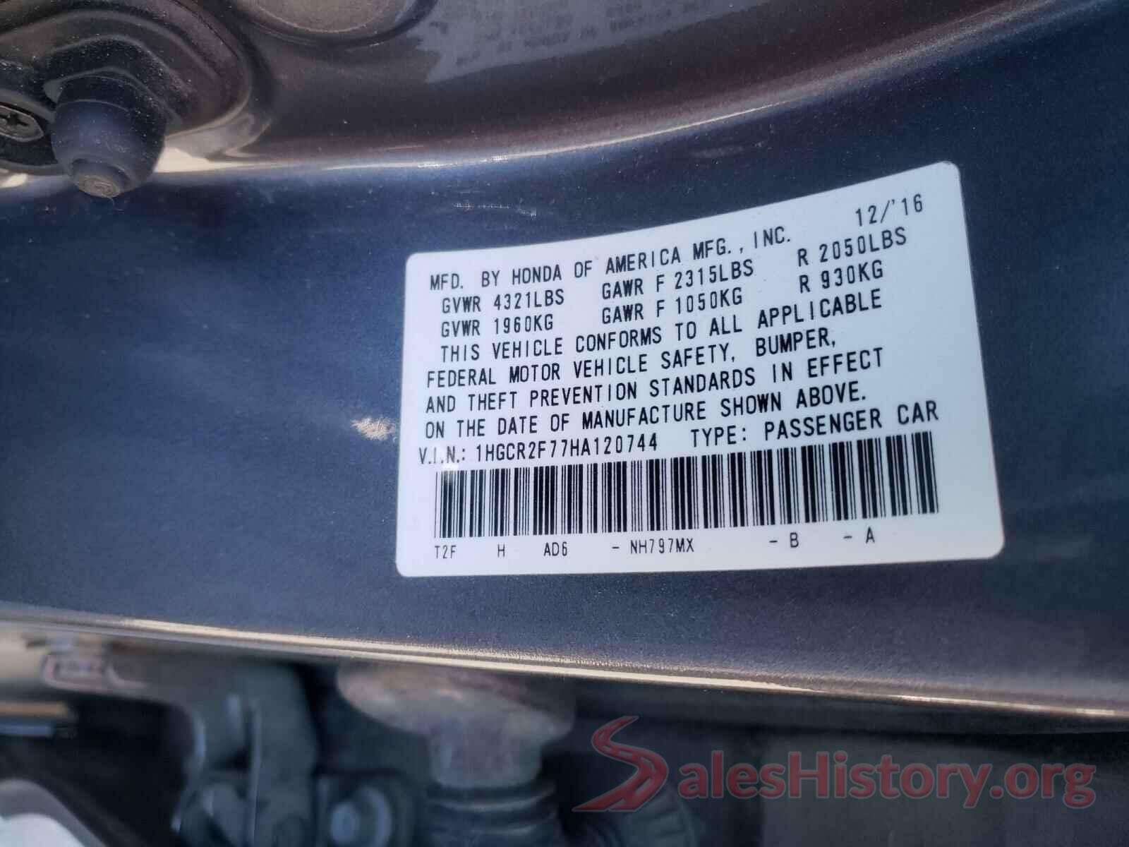 1HGCR2F77HA120744 2017 HONDA ACCORD