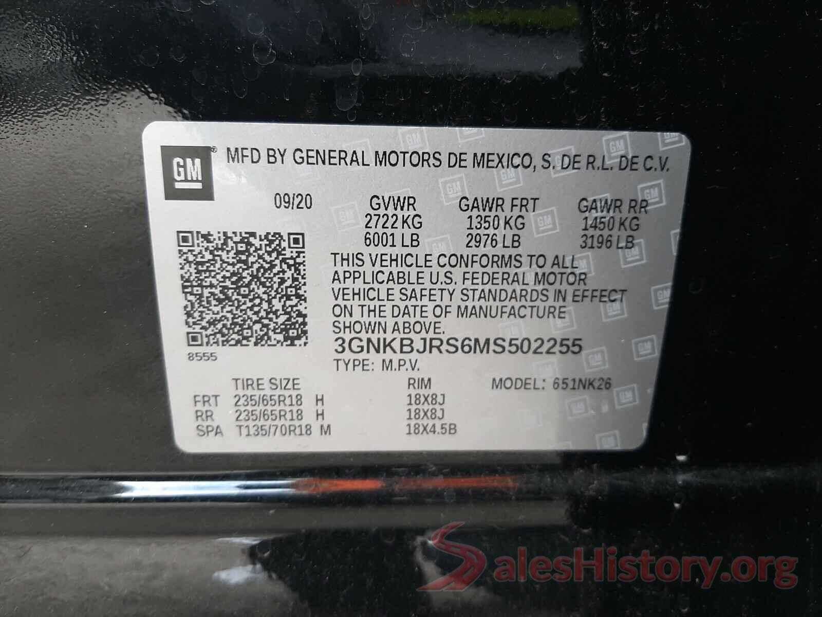 3GNKBJRS6MS502255 2021 CHEVROLET BLAZER