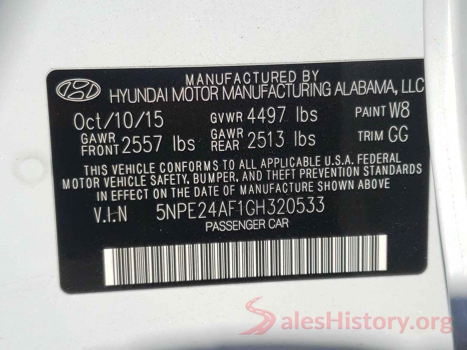 5NPE24AF1GH320533 2016 HYUNDAI SONATA