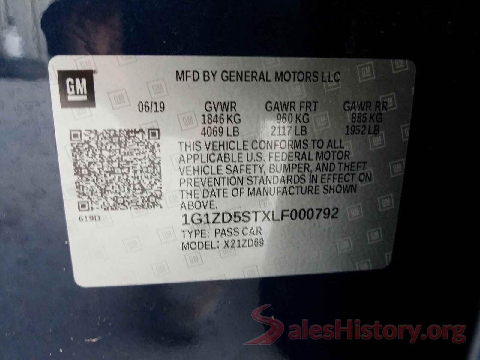 1G1ZD5STXLF000792 2020 CHEVROLET MALIBU