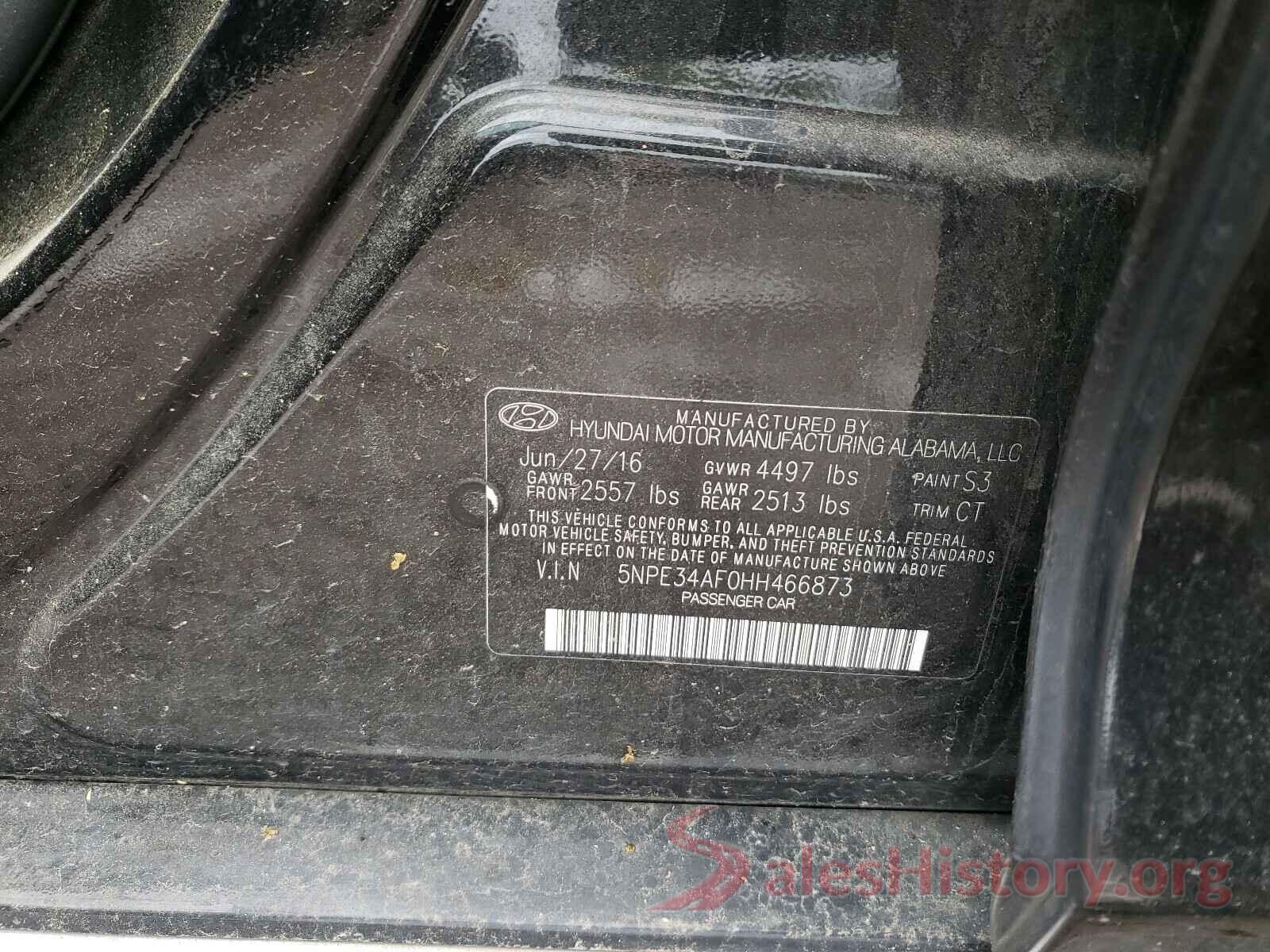 5NPE34AF0HH466873 2017 HYUNDAI SONATA