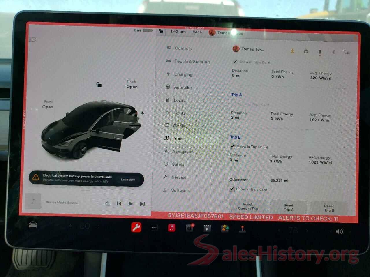 5YJ3E1EA8JF057801 2018 TESLA MODEL 3