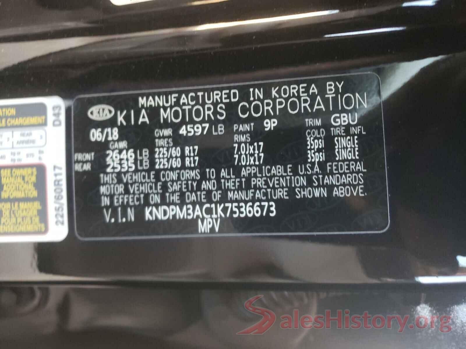 KNDPM3AC1K7536673 2019 KIA SPORTAGE