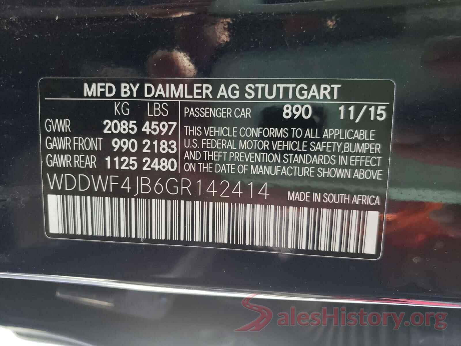 WDDWF4JB6GR142414 2016 MERCEDES-BENZ C CLASS