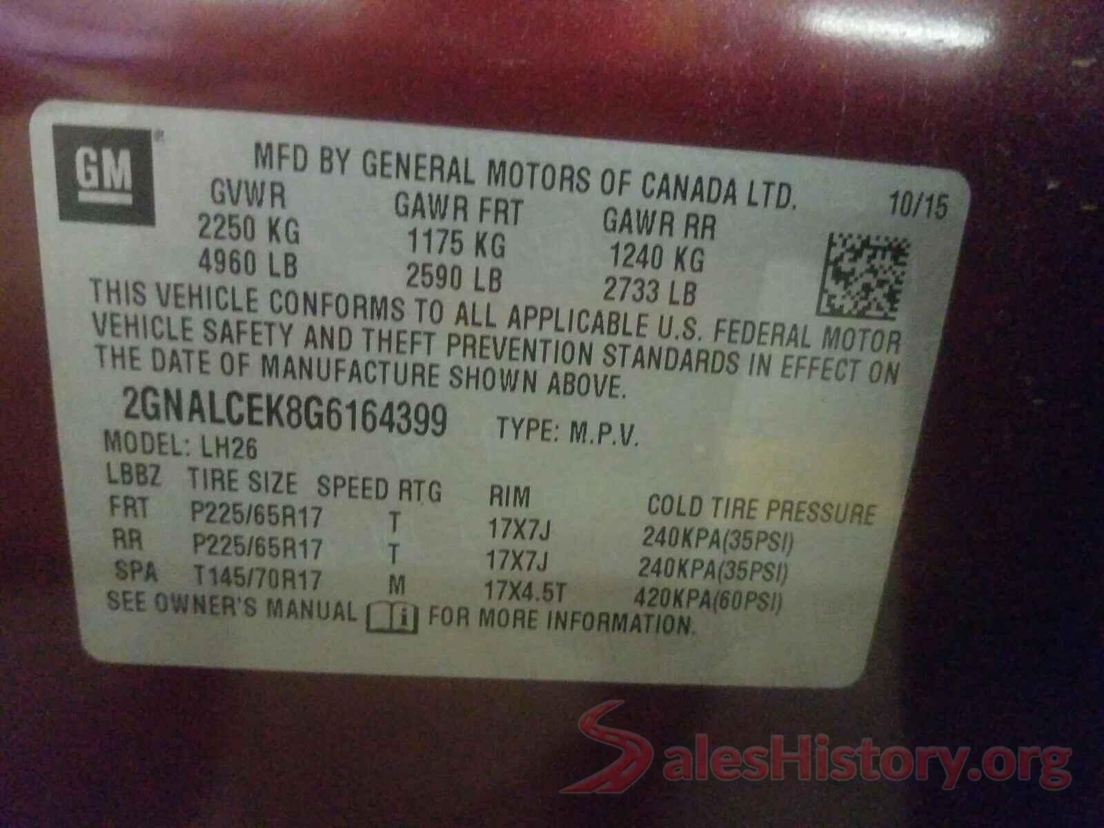 2GNALCEK8G6164399 2016 CHEVROLET EQUINOX