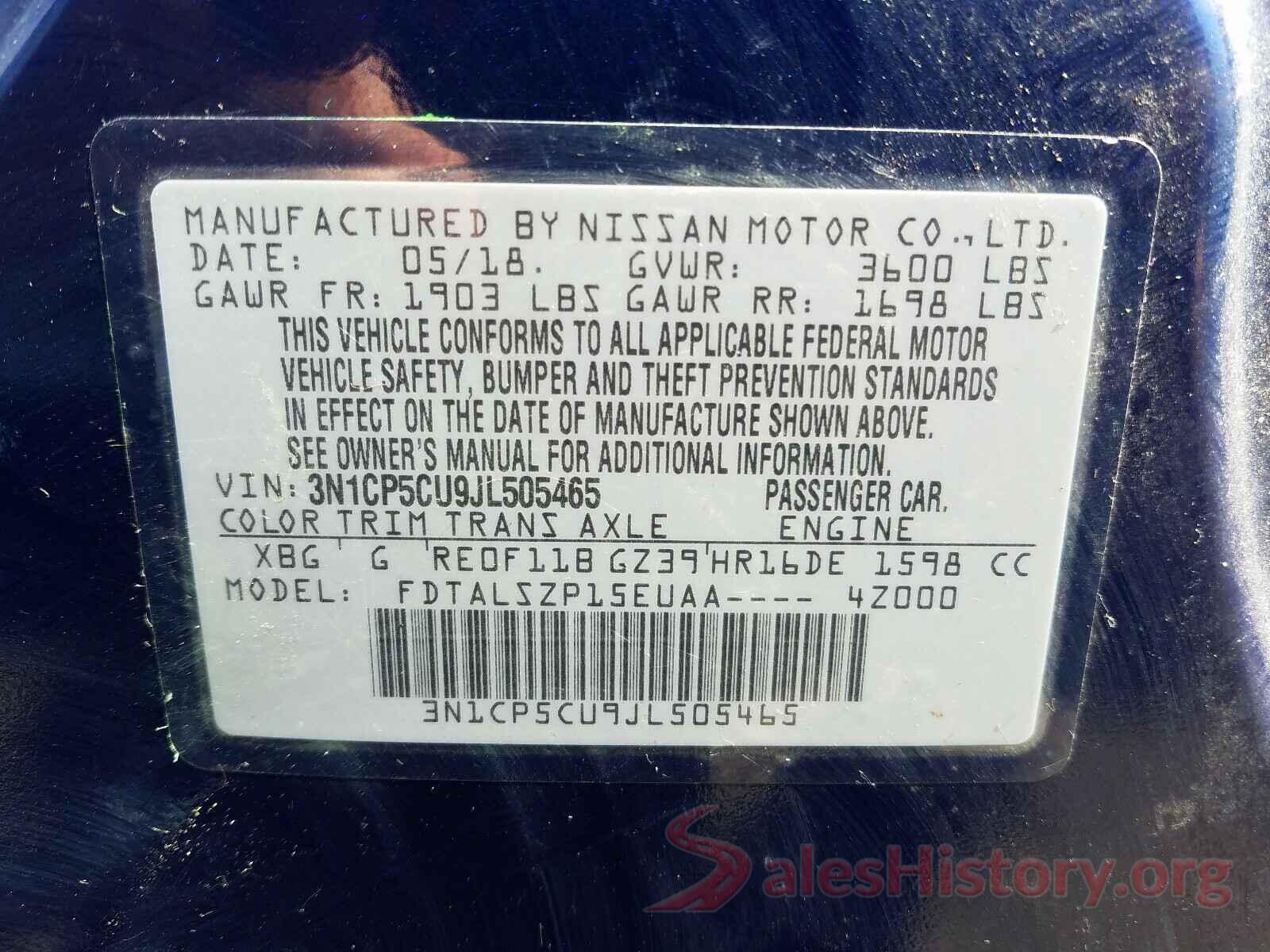 3N1CP5CU9JL505465 2018 NISSAN KICKS