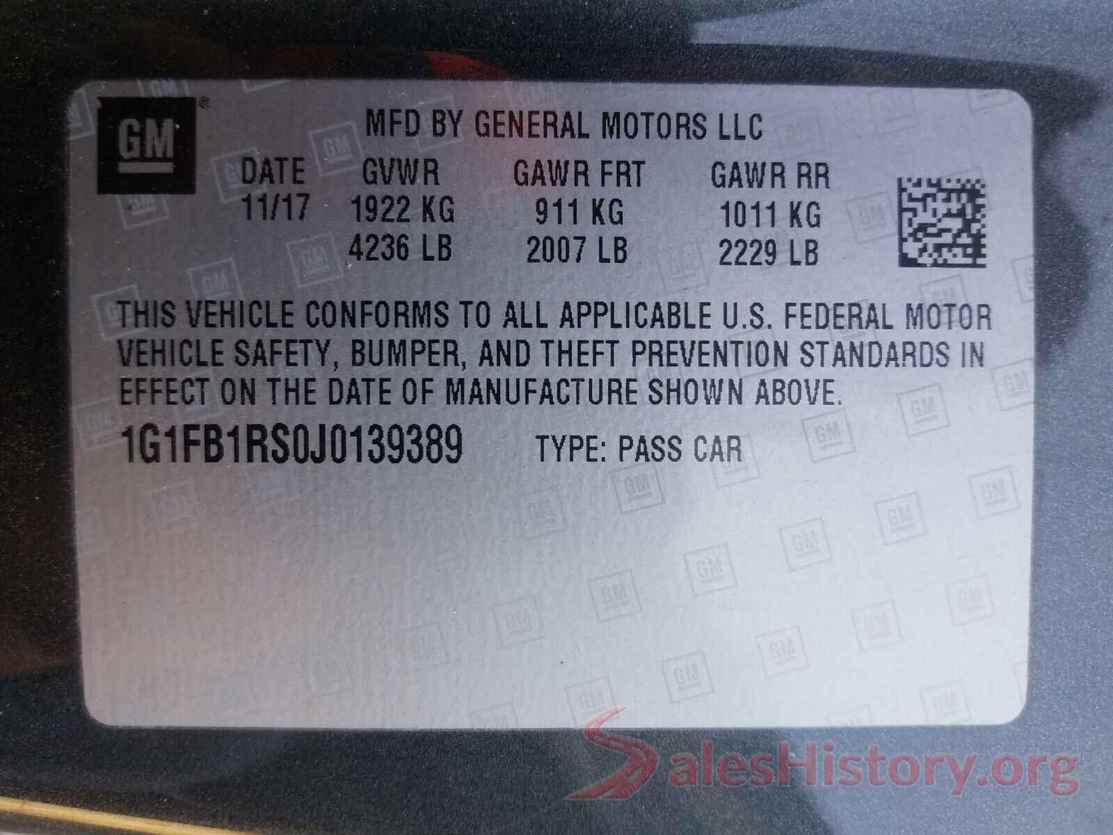 1G1FB1RS0J0139389 2018 CHEVROLET CAMARO