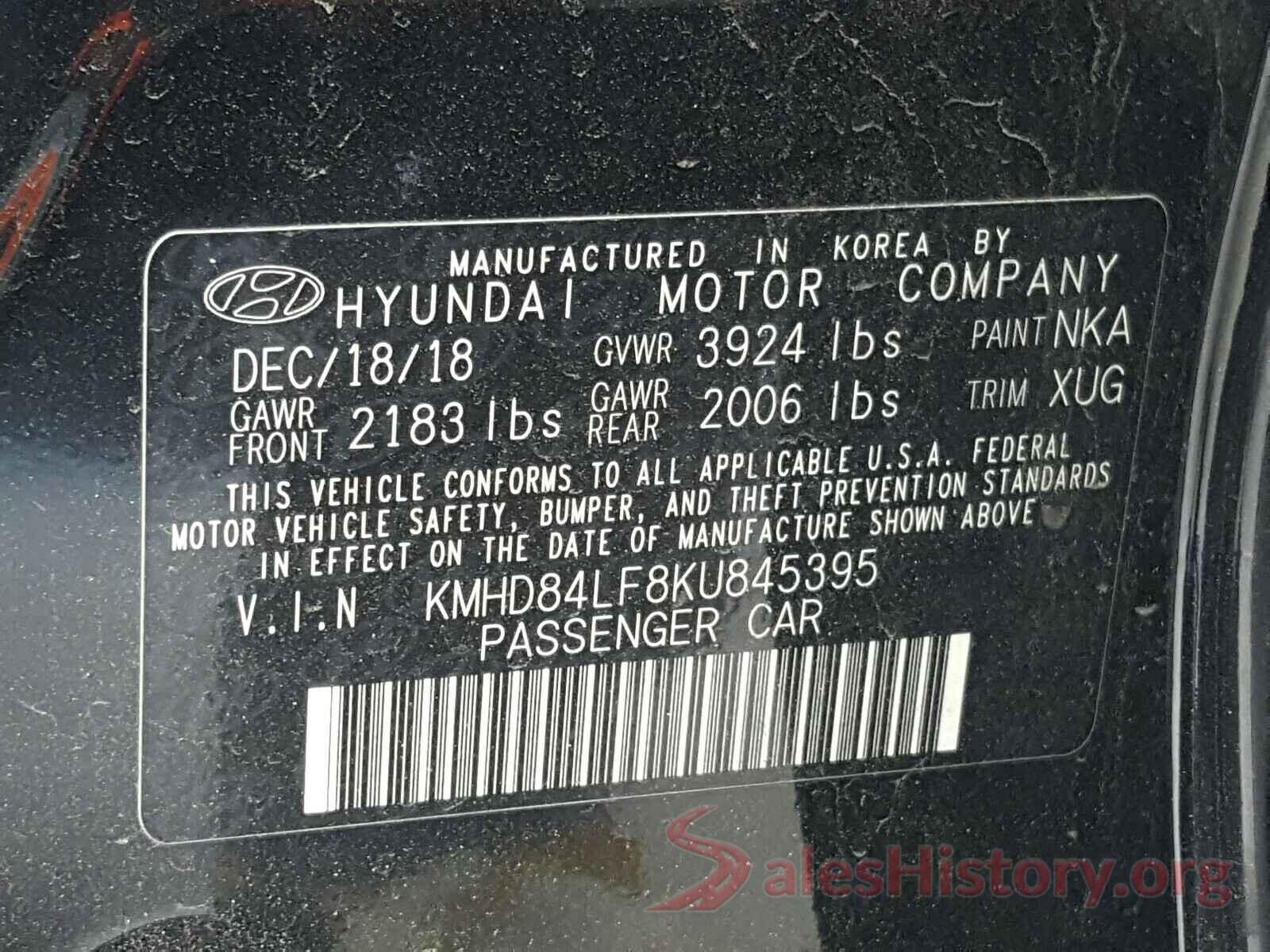 KMHD84LF8KU845395 2019 HYUNDAI ELANTRA