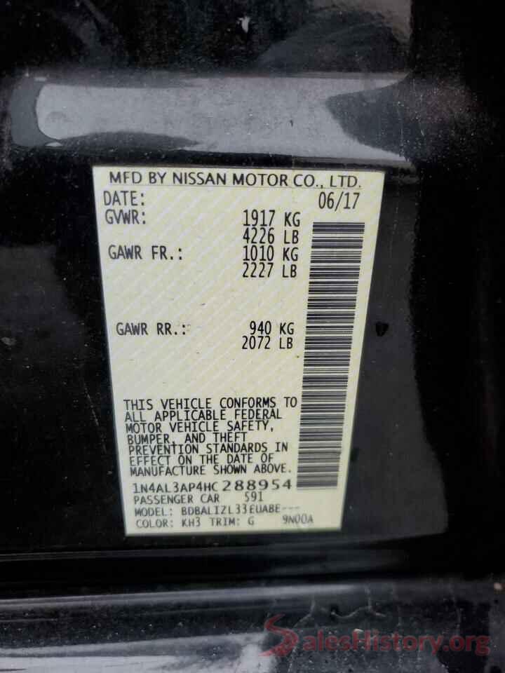 1N4AL3AP4HC288954 2017 NISSAN ALTIMA