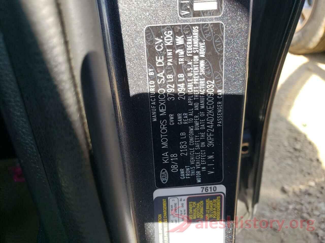 3KPF24AD2KE009032 2019 KIA FORTE