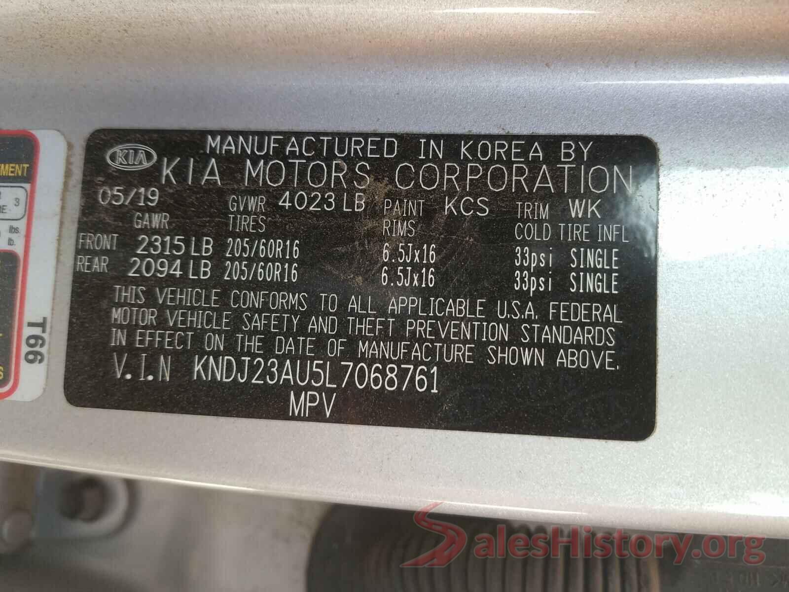 KNDJ23AU5L7068761 2020 KIA SOUL