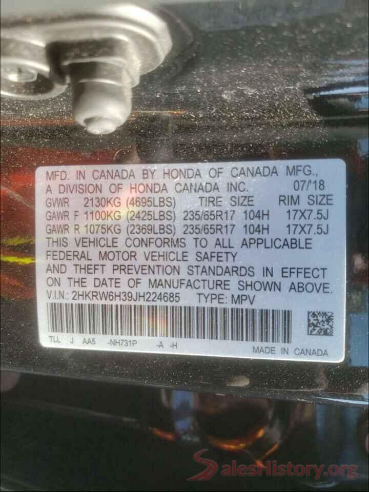 2HKRW6H39JH224685 2018 HONDA CRV