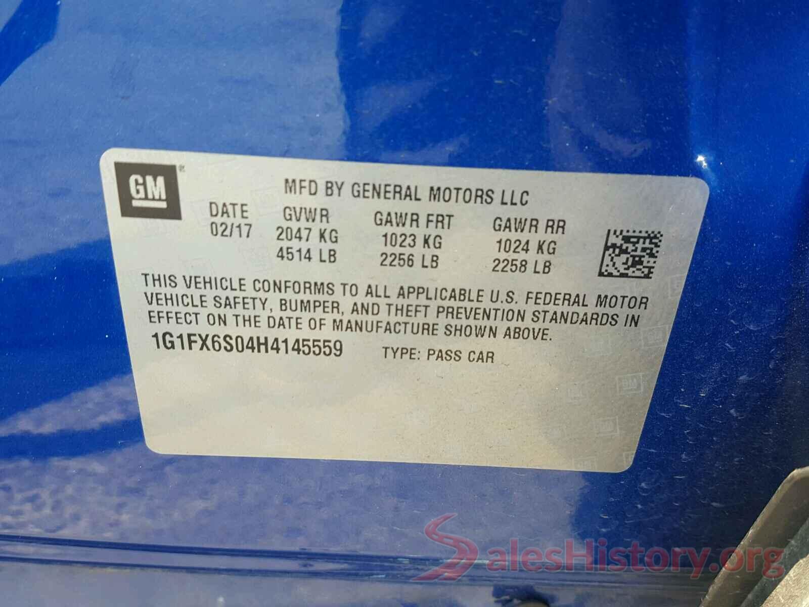 1G1FX6S04H4145559 2017 CHEVROLET BOLT