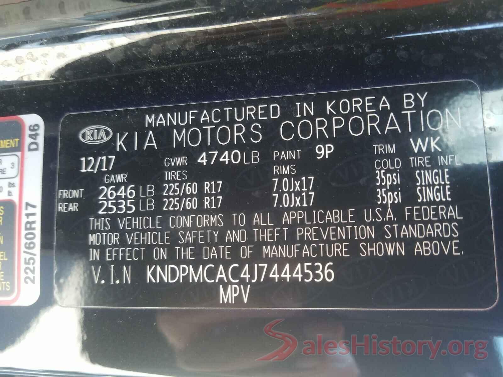 KNDPMCAC4J7444536 2018 KIA SPORTAGE