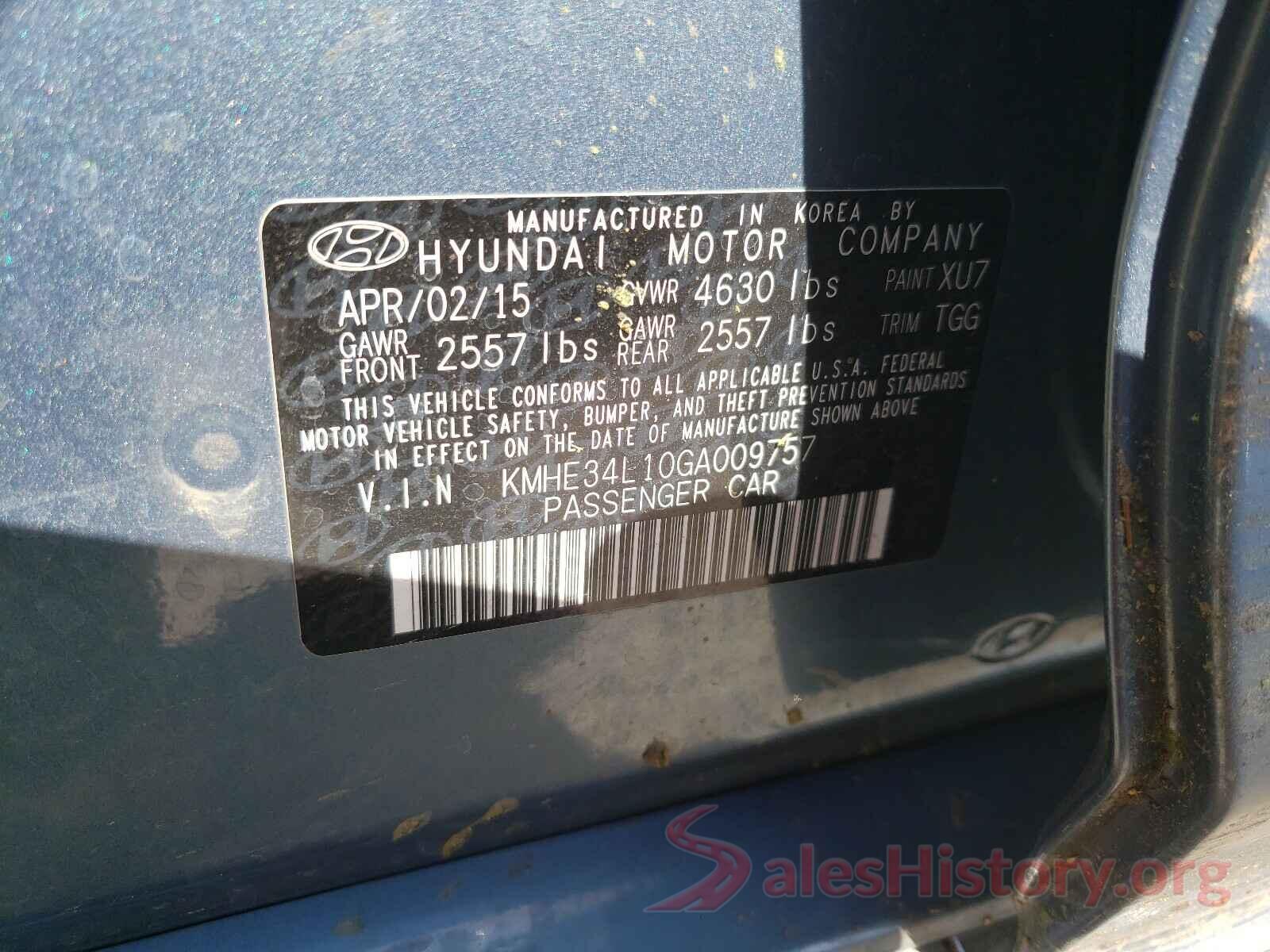 KMHE34L10GA009757 2016 HYUNDAI SONATA