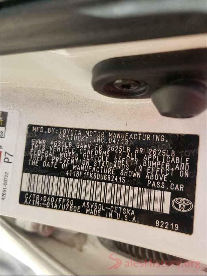 4T1BF1FK6DU682415 2013 TOYOTA CAMRY