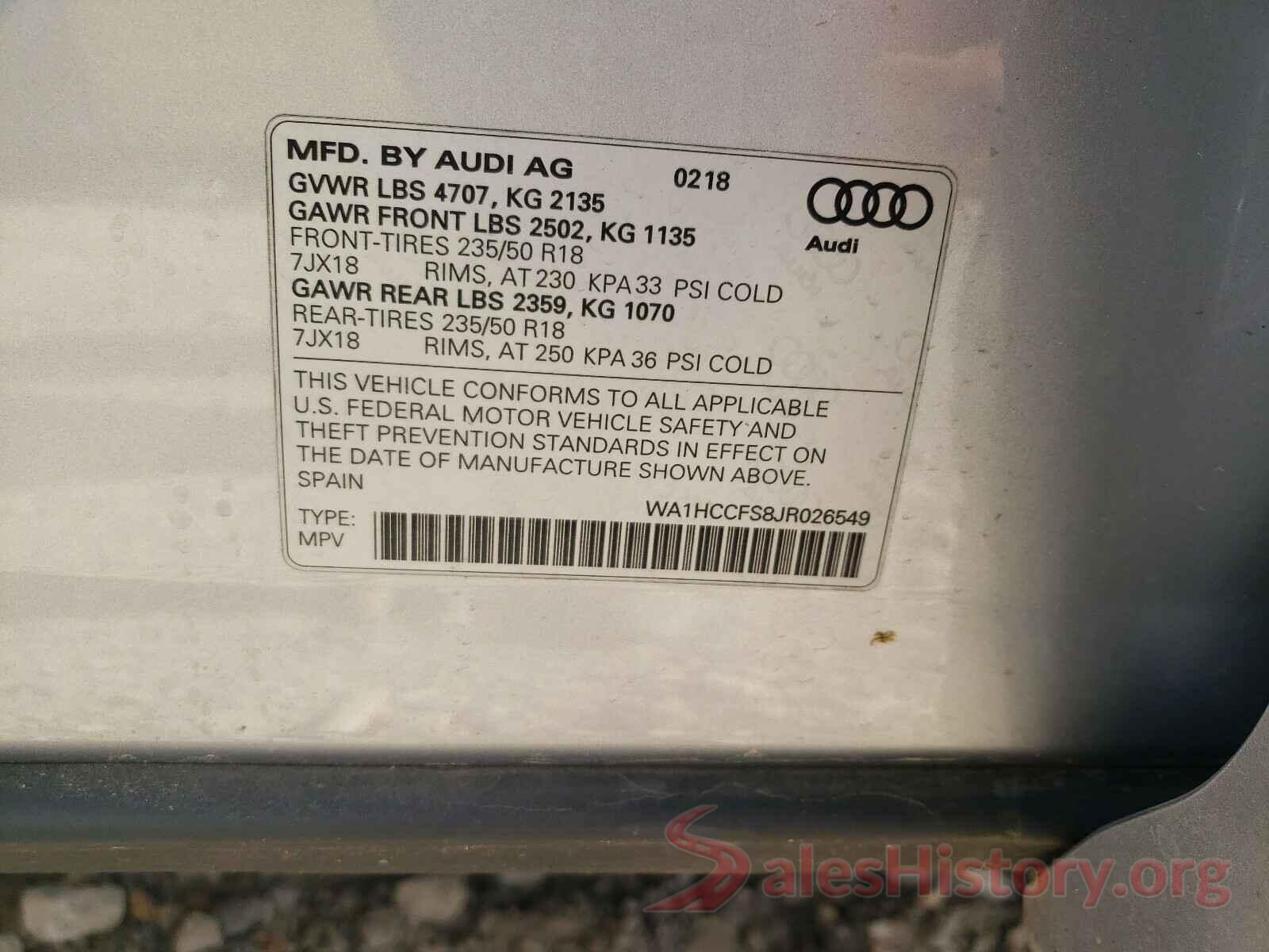 WA1HCCFS8JR026549 2018 AUDI Q3