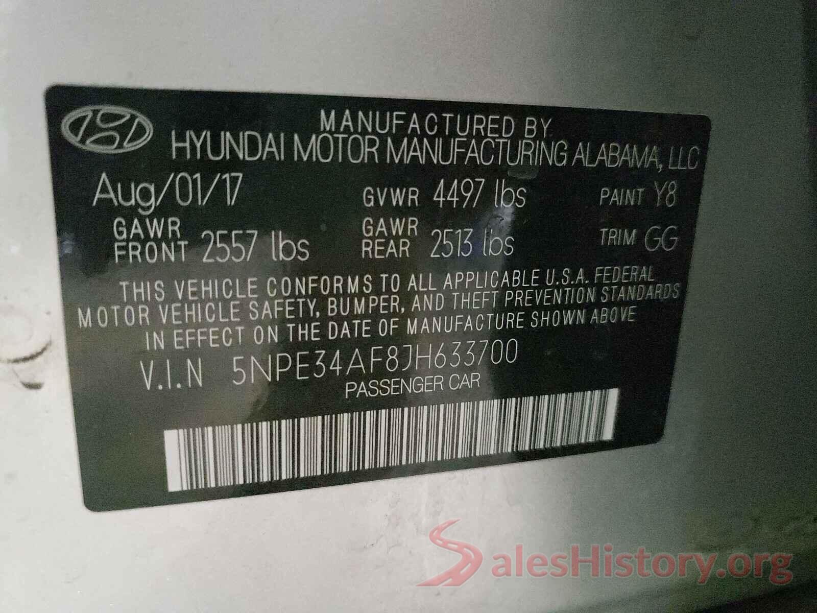 5NPE34AF8JH633700 2018 HYUNDAI SONATA