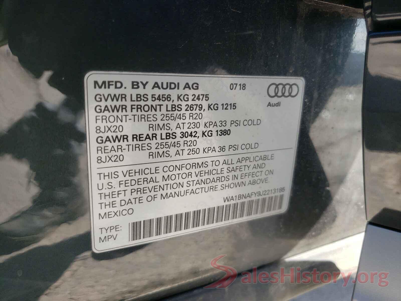 WA1BNAFY9J2213185 2018 AUDI Q5