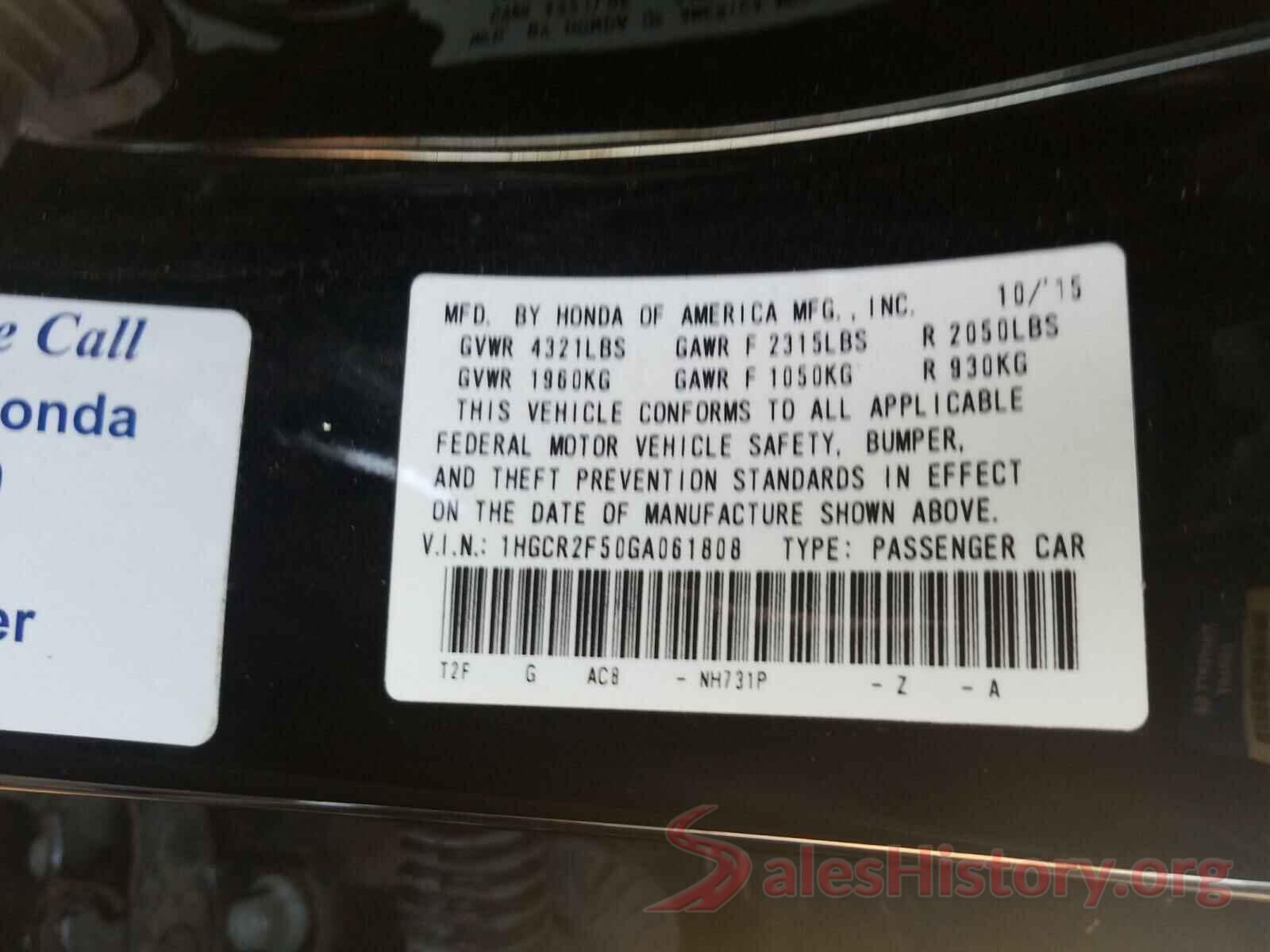 1HGCR2F50GA061808 2016 HONDA ACCORD