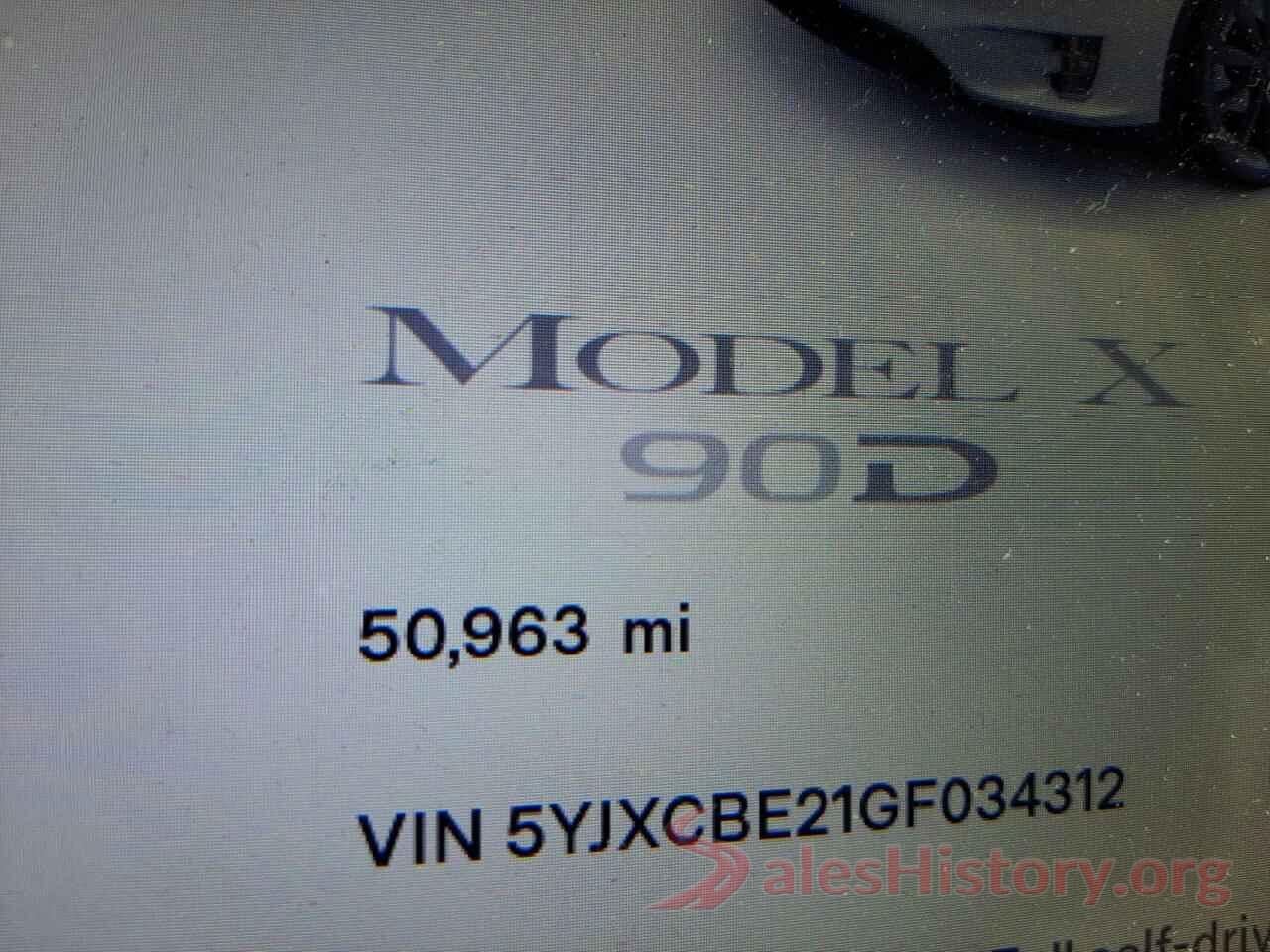 5YJXCBE21GF034312 2016 TESLA MODEL X