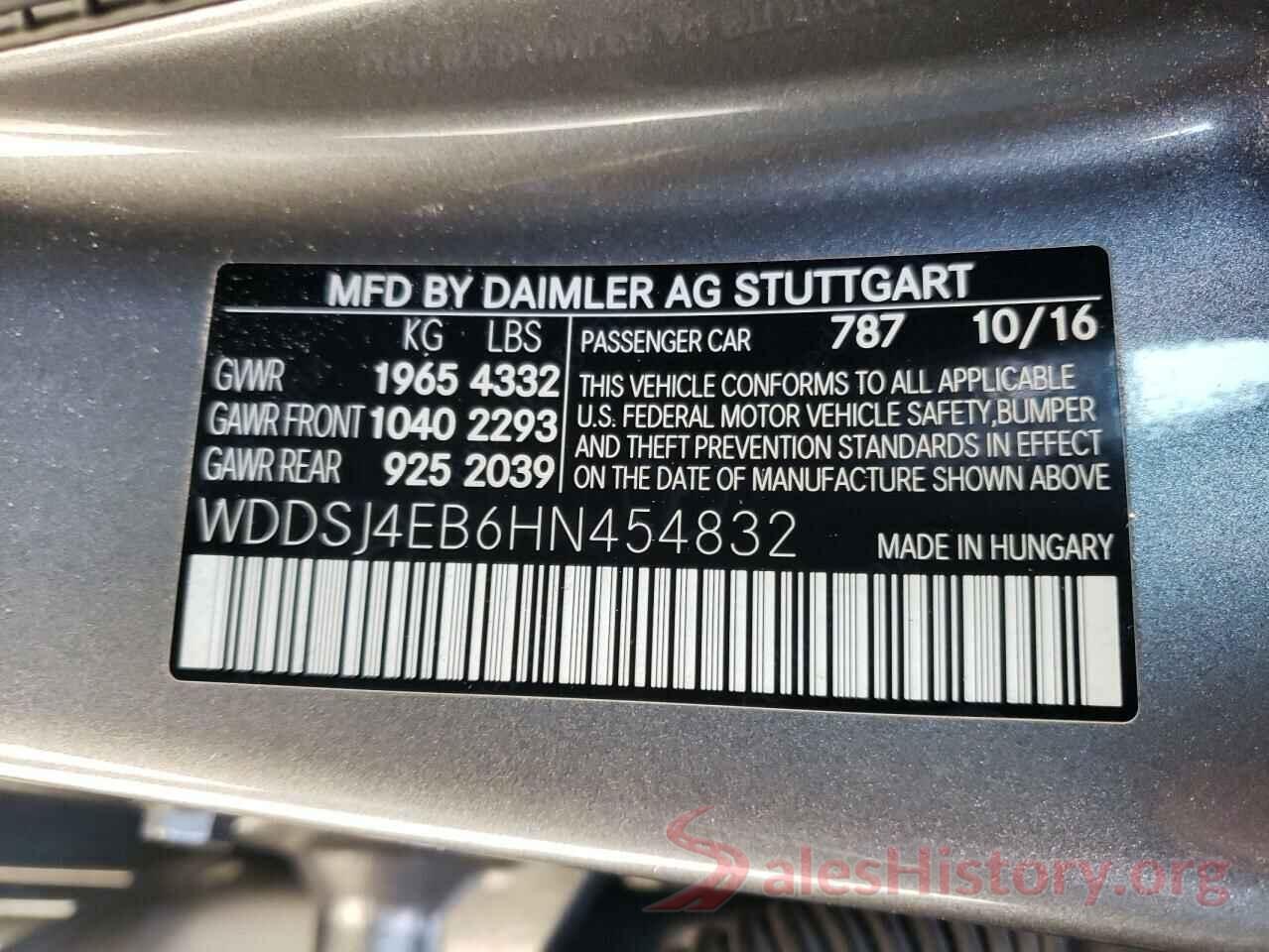 WDDSJ4EB6HN454832 2017 MERCEDES-BENZ CLA-CLASS