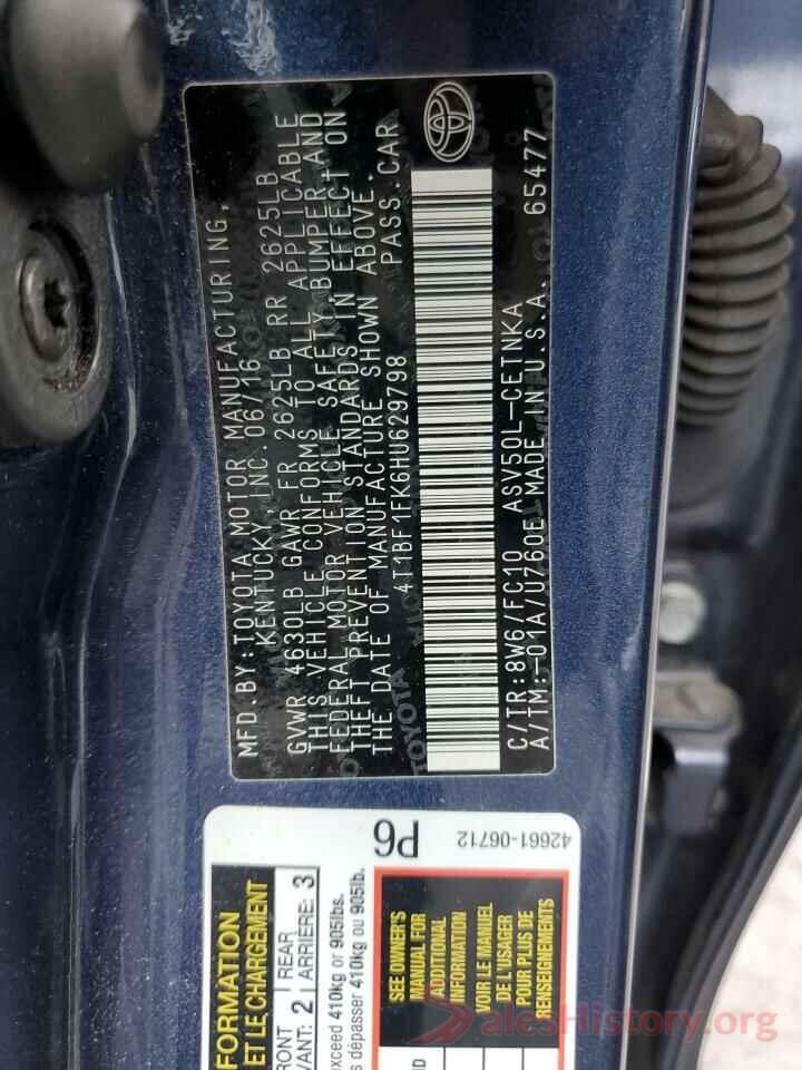 4T1BF1FK6HU629798 2017 TOYOTA CAMRY