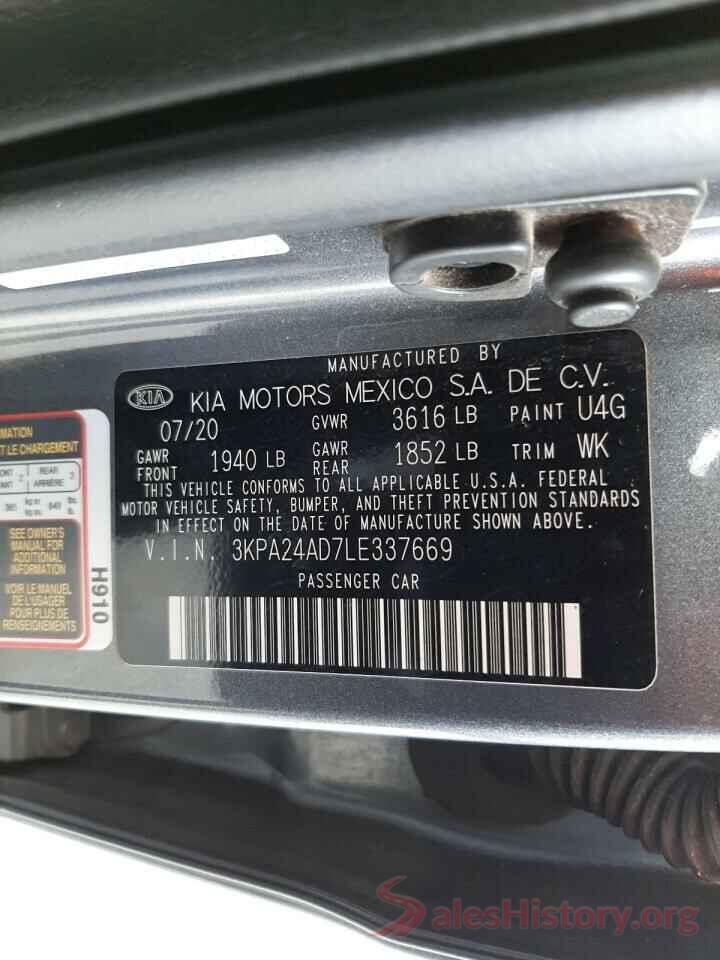 3KPA24AD7LE337669 2020 KIA RIO