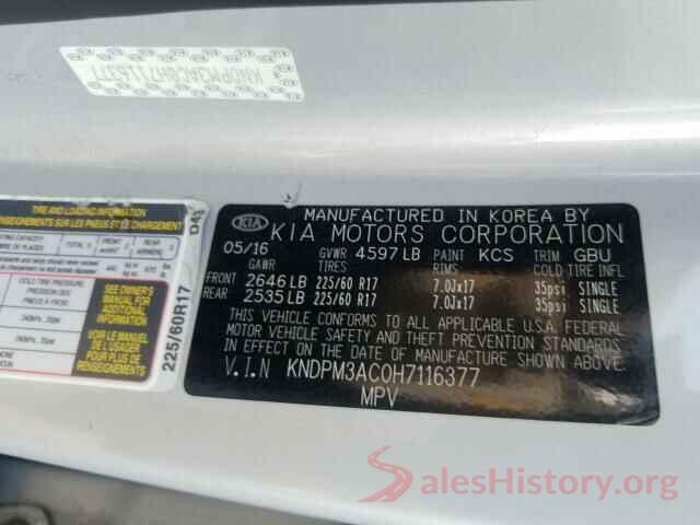 KNDPM3AC0H7116377 2017 KIA SPORTAGE