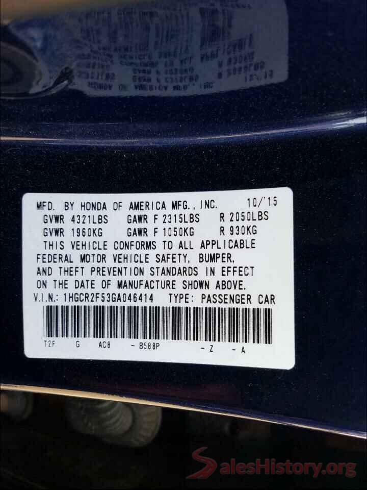 1HGCR2F53GA046414 2016 HONDA ACCORD