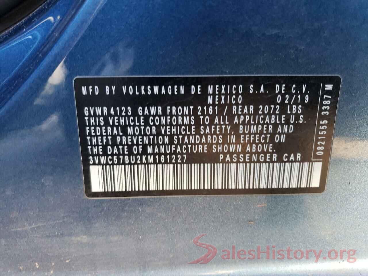 3VWC57BU2KM161227 2019 VOLKSWAGEN JETTA