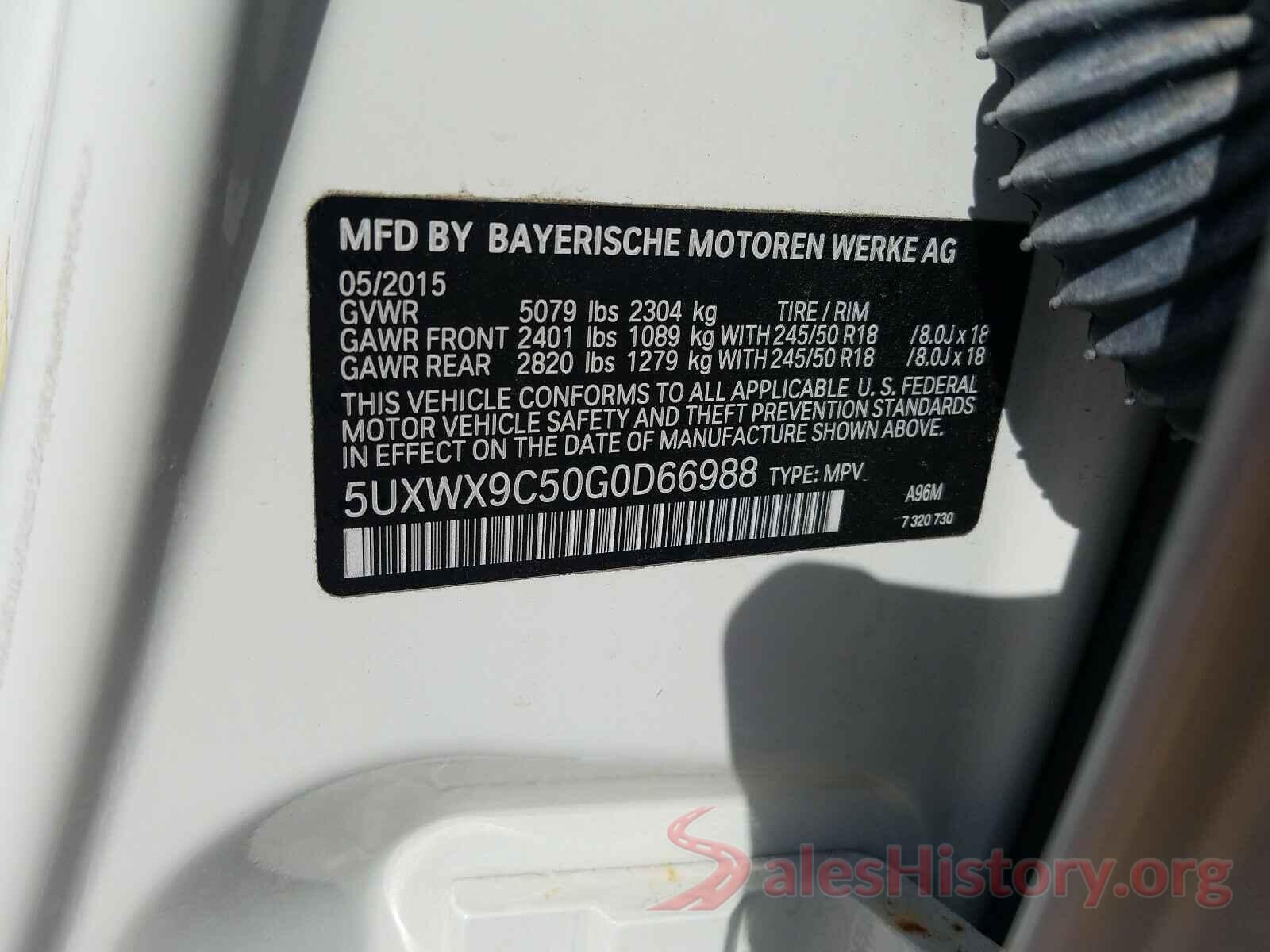 5UXWX9C50G0D66988 2016 BMW X3