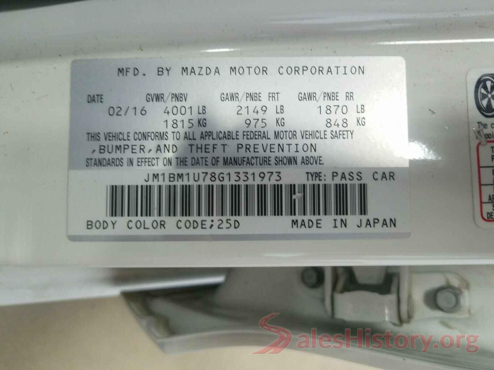 JM1BM1U78G1331973 2016 MAZDA 3